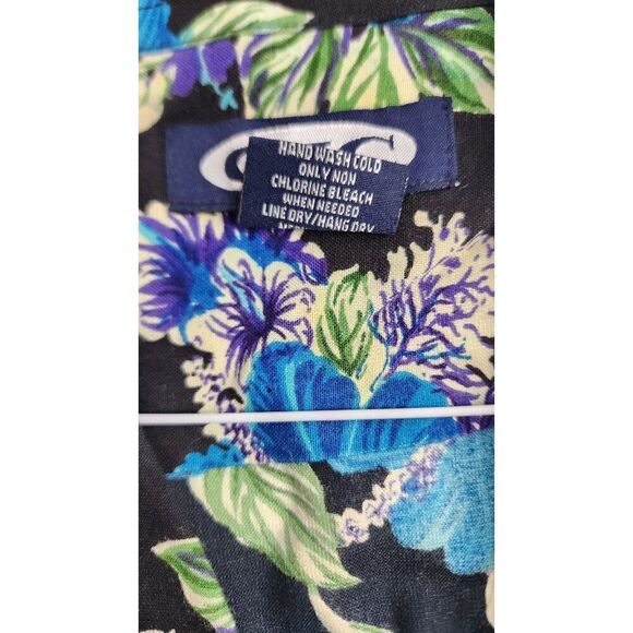 GJC Men's Floral XL ST. Thomas Cabana Style Button Down Short Sleeve Shirt - Picture 7 of 7
